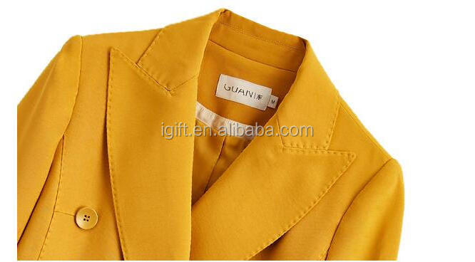 Custom Produce All Custom Made Fast Delivery Latest Yellow Ladies Office Suit Blazer Styles Suits & Tuxedo