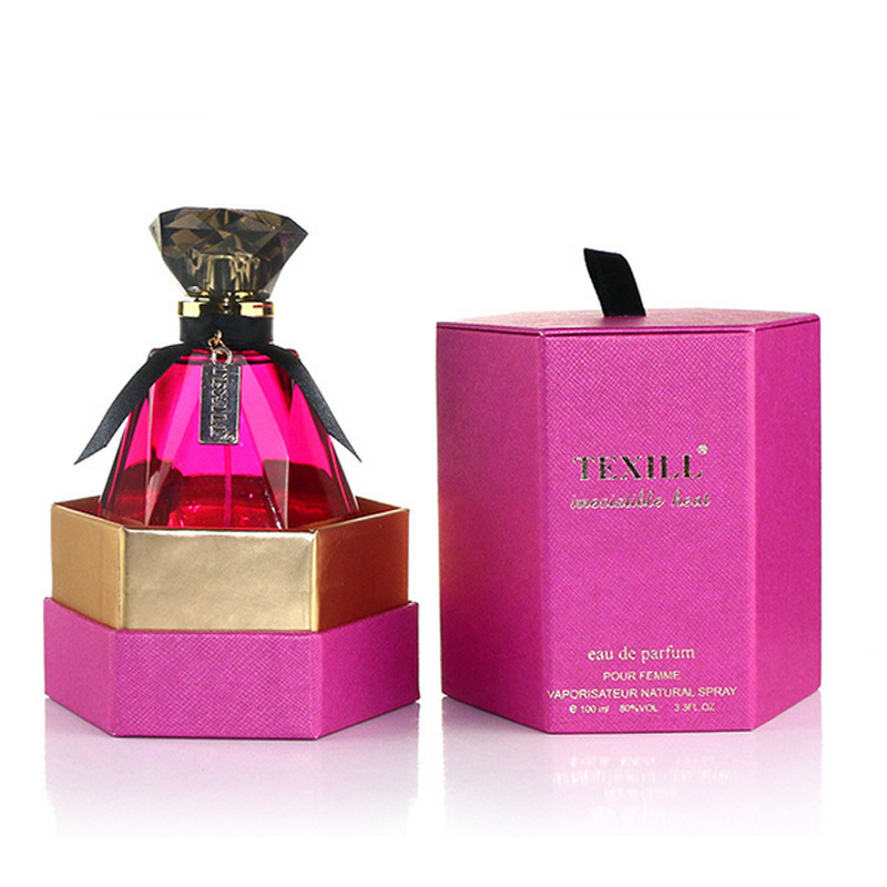 Custom Hexagon Paper Packaging Pink Box Perfume Box