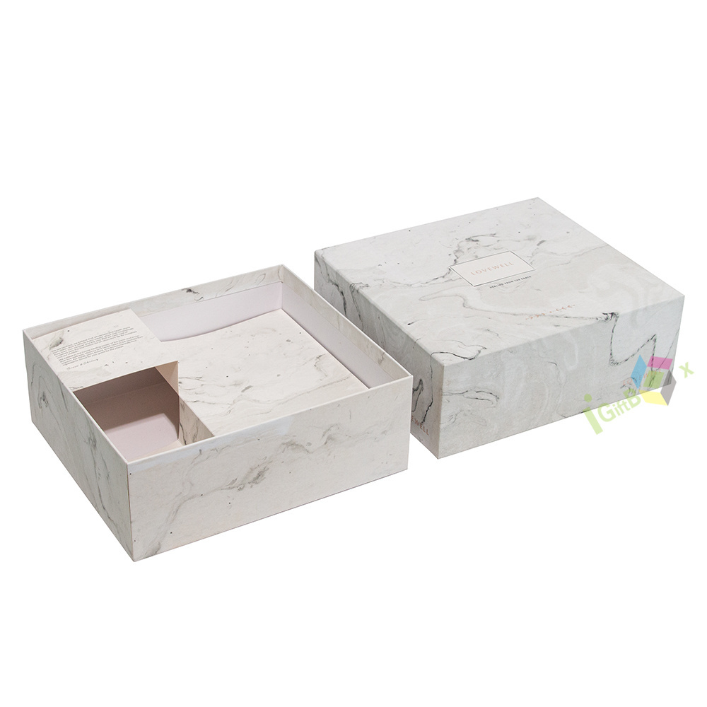 Luxury Black Rigid Cardboard Paper Lift Off Lid Gift Box Paper Gift Box with paper Foam for Cosmetics Jewelry & Gifts Packaging