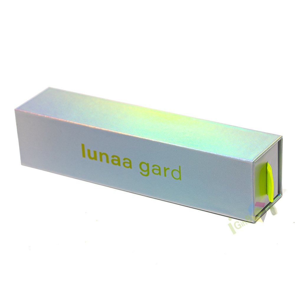 Customized hot sale holographic gift box glossy narrow drawer box bottle umbrella recyclable paper packaging