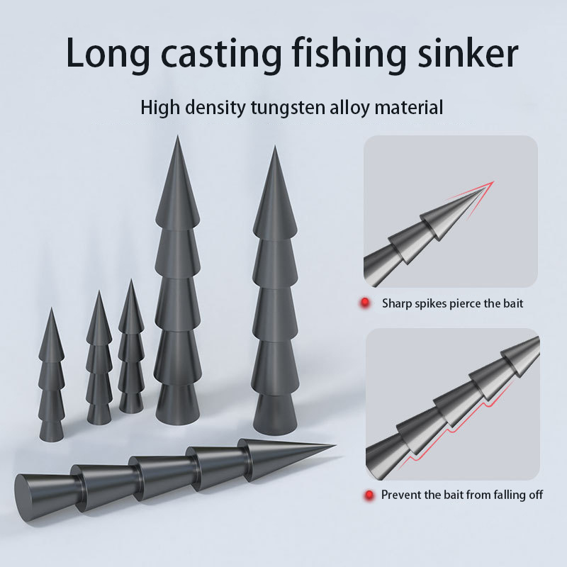 High Quality Fishing Tackle Accessories Factory Fishing Weights Rapid Sinking Tungsten Material Lead Hook Fishing Sinker