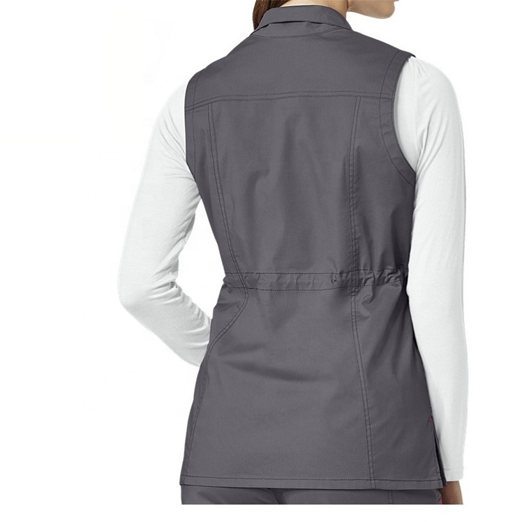 Wholesale Zip Front Long Sleeve Short Sleeve And Sleeveless Warm-Up Hospital Uniforms Medical Scrub Jacket For Women