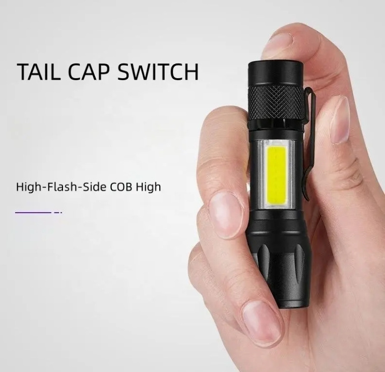 Compact Outdoor Flashlight Adjustable Light 5 Modes, Mini 300 Lumens Small Rechargeable LED Tactical Flashlight Super Bright