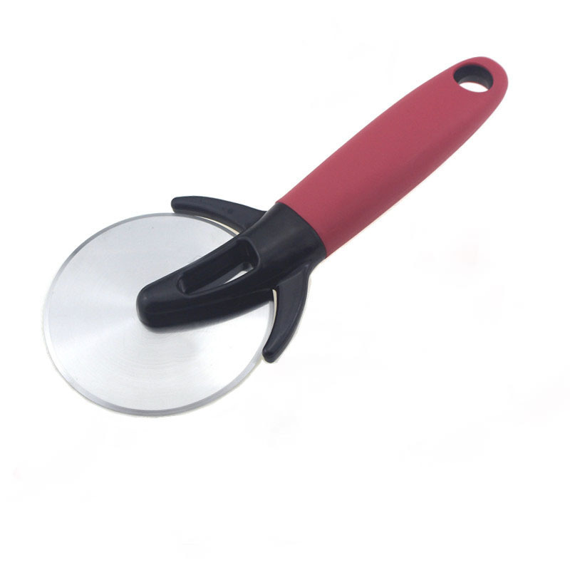 Stainless steel pizza cutter with protective cover single wheel pizza cutting cheese cutting bread