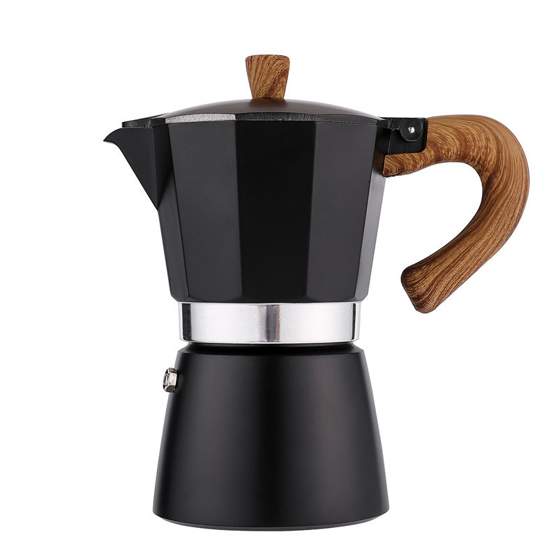 Customized European octagonal moka pot Italian aluminum thickened moka coffee tea pot coffee maker 150ml/300ml