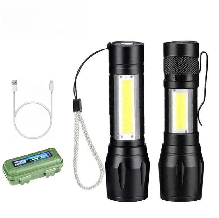 Mini 300 Lumens Small Rechargeable LED Tactical Flashlight Super Bright, Compact Outdoor Flashlight Adjustable Light 5 Modes,