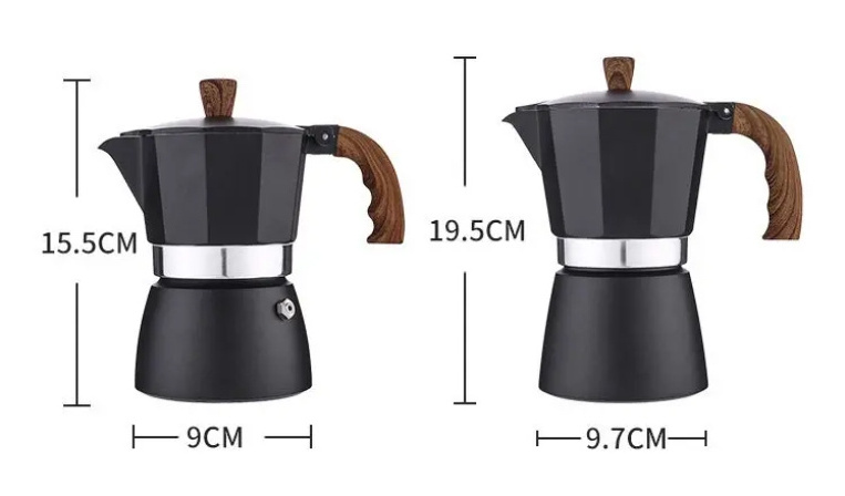 Customized European octagonal moka pot Italian aluminum thickened moka coffee tea pot coffee maker 150ml/300ml