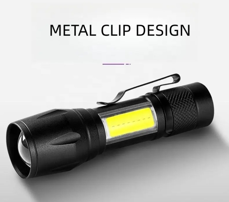 Compact Outdoor Flashlight Adjustable Light 5 Modes, Mini 300 Lumens Small Rechargeable LED Tactical Flashlight Super Bright