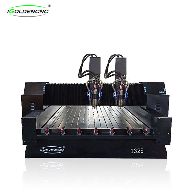 heavy duty double heads 4 axis cnc router stone engraving machine for marble and granite