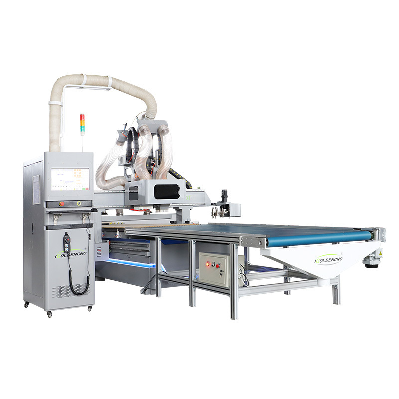 1325 nesting cnc router wood cutting machine with automatic labeling system for cabinet kitchen furniture making