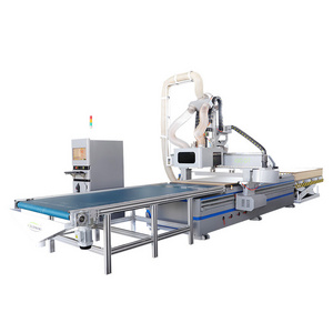 1325 nesting cnc router wood cutting machine with automatic labeling system for cabinet kitchen furniture making