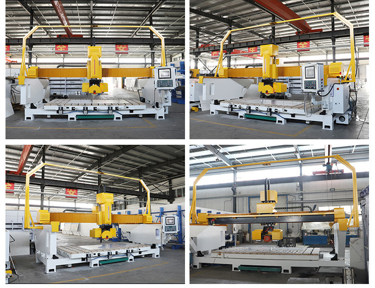 5 axis cnc bridge saw stone slab cutting stone marble carving cnc milling machine for granite headstone