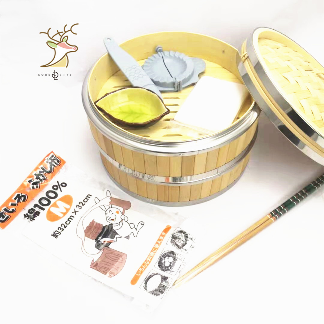 Eco-Friendly Natural Bamboo dumpling steamer Chinese food Steamers Dia:4inch/6inch/8inch/10inch/12inch/14inch/16inch