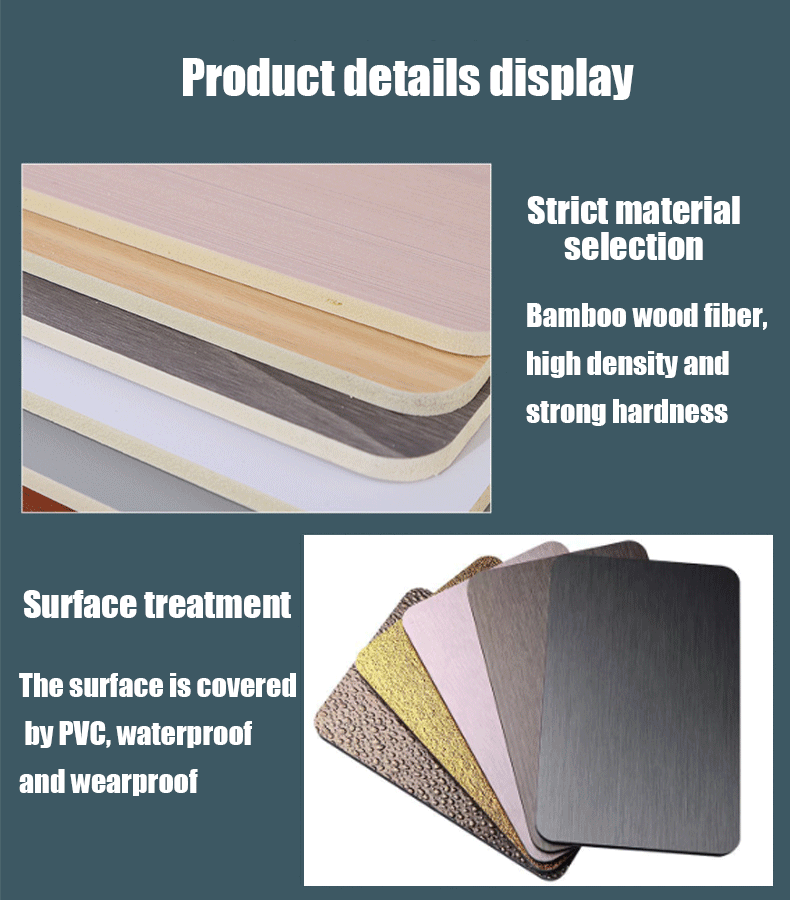 Hot Sale Modern Design Decorative Bamboo Charcoal Board Wood Metal Wall Wood Veneer