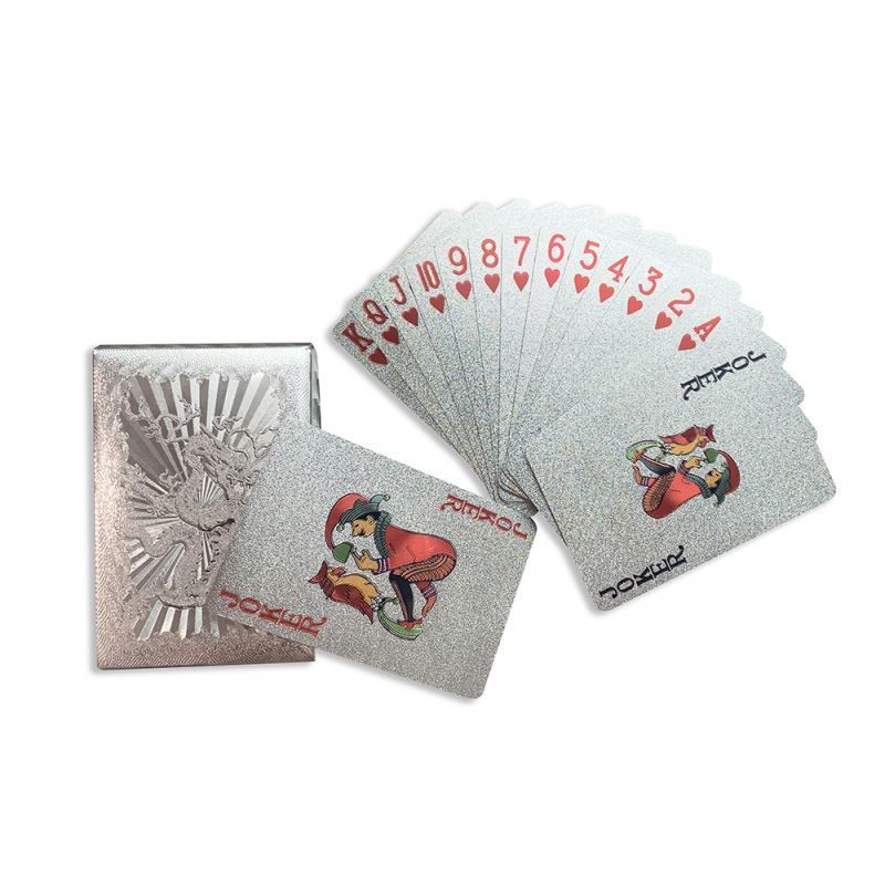 Hot Selling Gold Playing Cards Deck Custom Black Silver Gold Foil Poker Card Game Plastic Waterproof 24k Gold Playing Cards