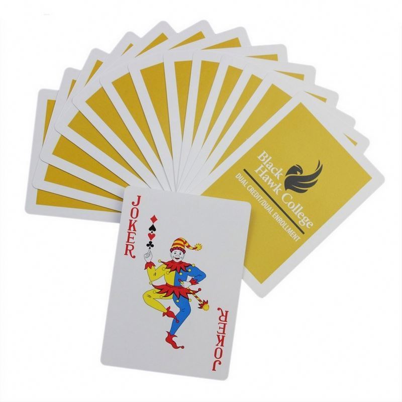 Customized Printed Hot Sale Size 280g-320g Paper Materials China Gold Poker Cards Paper Playing Card die cut