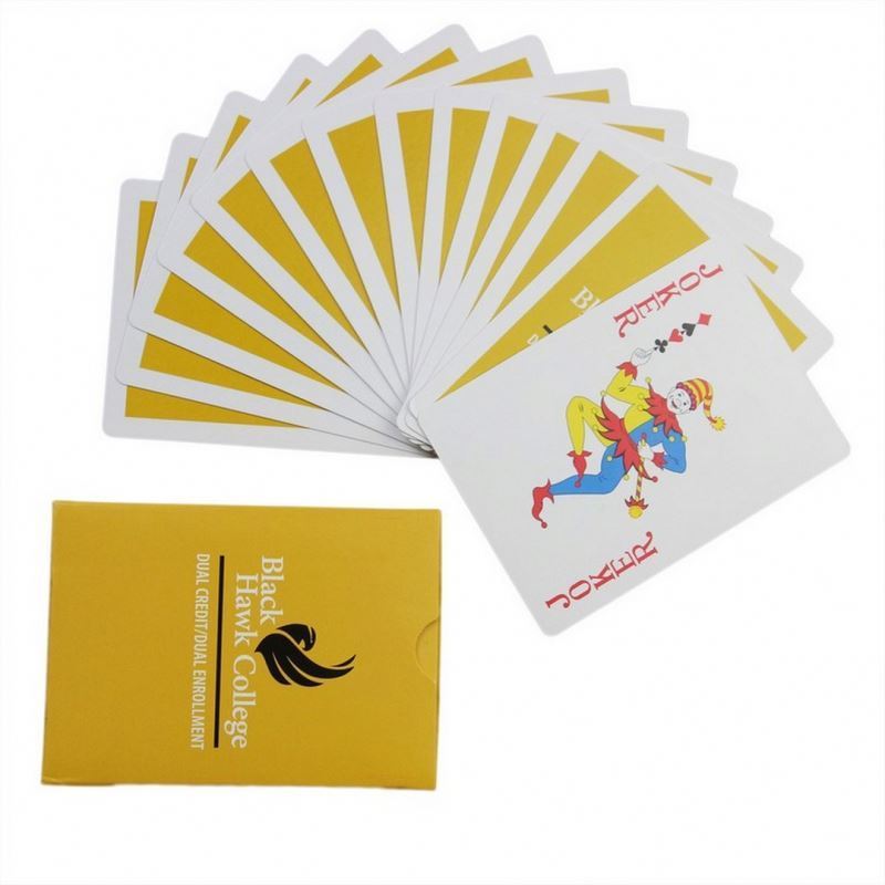 Customized Printed Hot Sale Size 280g-320g Paper Materials China Gold Poker Cards Paper Playing Card die cut