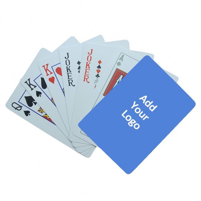 2022 New Funny Family Plastic Water Proof Playing Box Card Game With Logo Custom Printing 280gsm Blue Core Paper Poker Cards