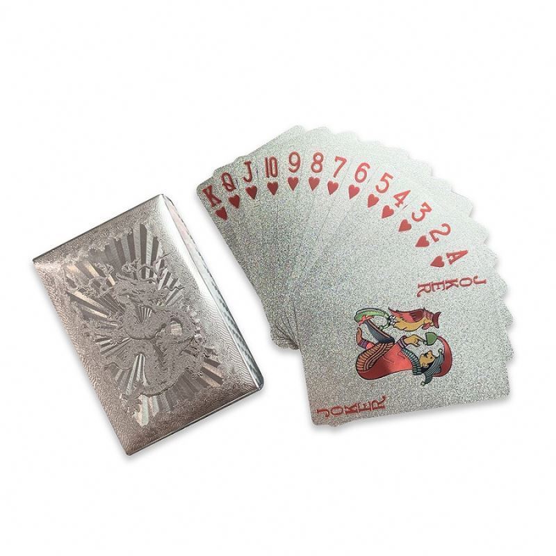 Hot Selling Gold Playing Cards Deck Custom Black Silver Gold Foil Poker Card Game Plastic Waterproof 24k Gold Playing Cards