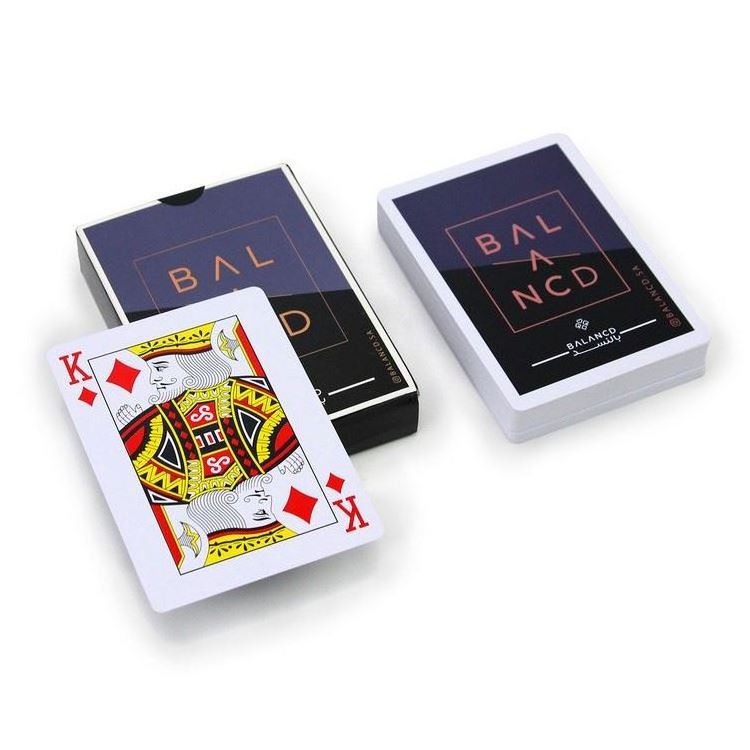 Custom Waterproof Print Plastic Card Game Black Family Table Poker Playing Cards Wholesale For Adult