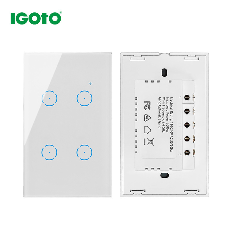 IGOTO Standard 4/6/8 Gang WIFI Smart Life Tuya Smart Wifi Touch Light Switch