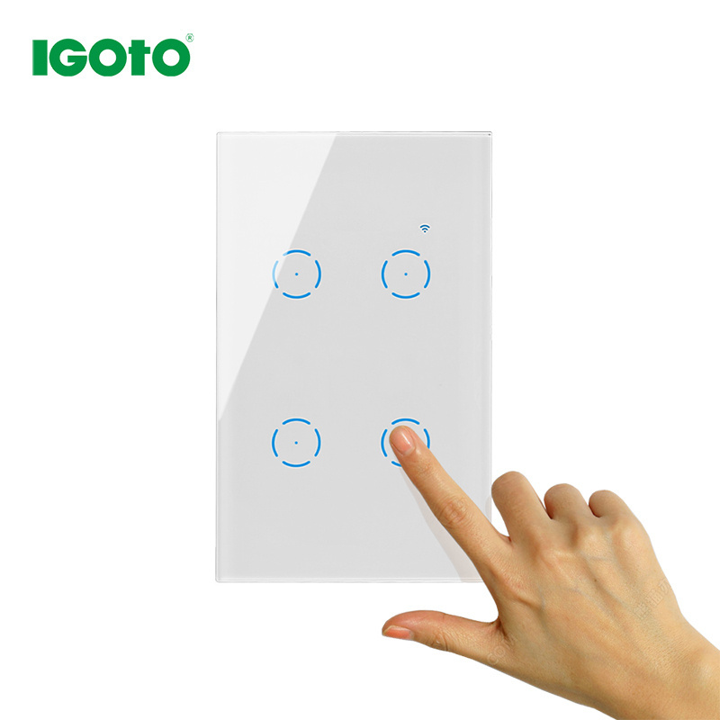 IGOTO Standard 4/6/8 Gang WIFI Smart Life Tuya Smart Wifi Touch Light Switch