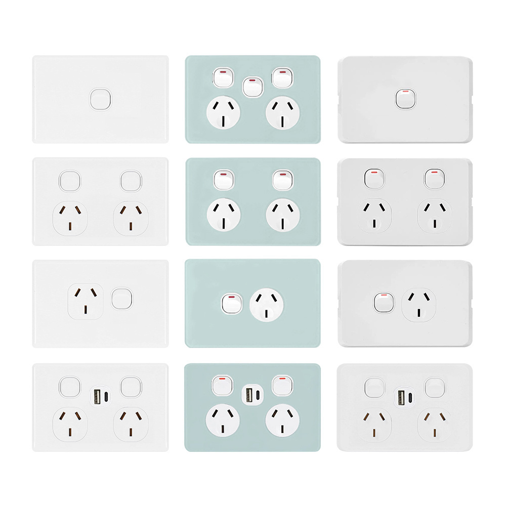 Popular Wall Switch Socket Manufacturer, SAA Approval Australian Standard GPO Double Power Point 10A  Wall Switches