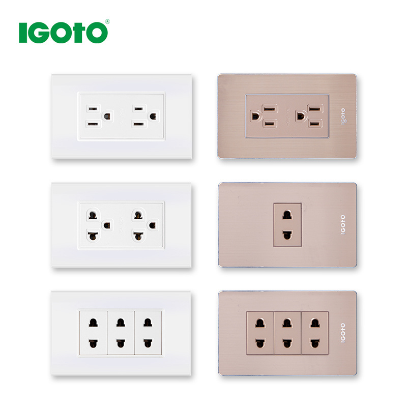 Igoto America Standard home sockets and switches electrical 2 3 gang electrical light switches 2 Way wall switch and sockets