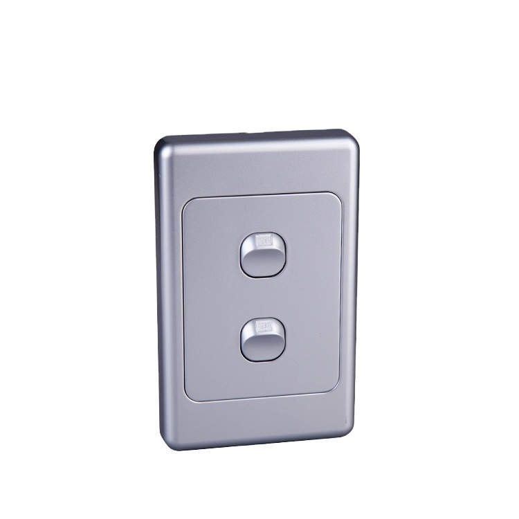 Australian Standard Brushed Stainless Steel Finish Wall Light Switch Plate Silver Cover GPO Outlet