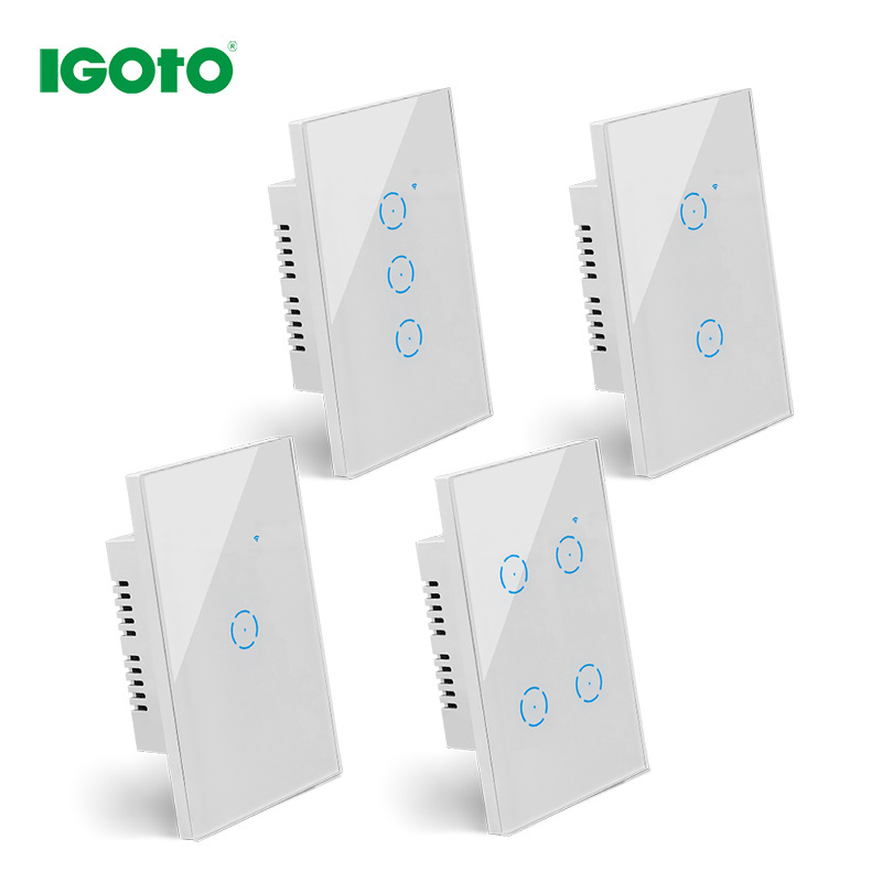 IGOTO Standard 4/6/8 Gang WIFI Smart Life Tuya Smart Wifi Touch Light Switch