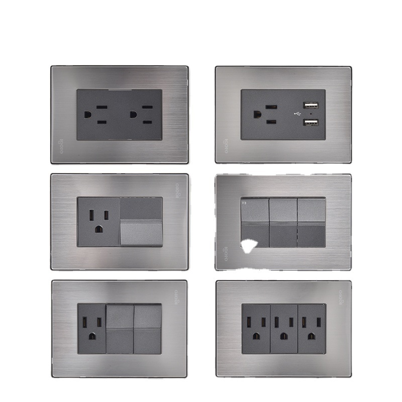 Igoto America Standard home sockets and switches electrical 2 3 gang electrical light switches 2 Way wall switch and sockets