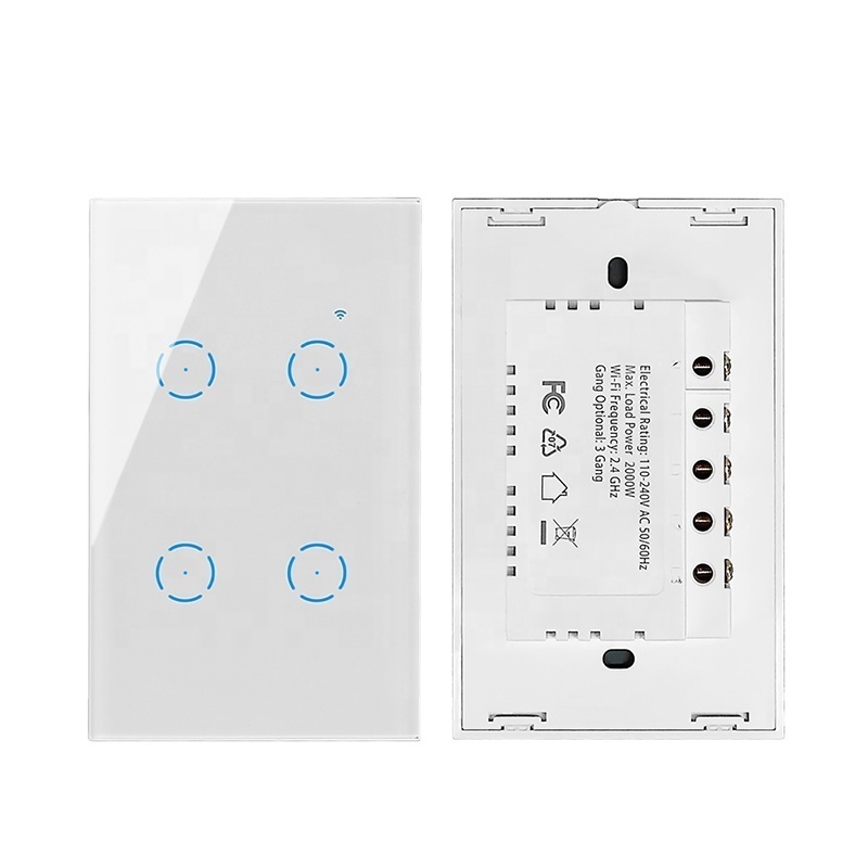 IGOTO interruptor inteligente wifi Smart Switch eu version smart wifi wall touch switch 2 gang alexa compatible light