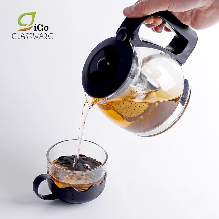 700 ML Small Heat Resistant Glass Coffee Tea Pot With Infuser