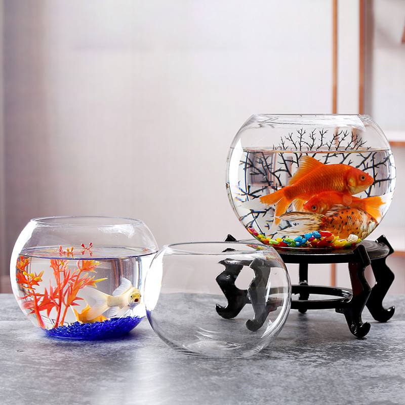 4 to 20 inch Small and Large Round Cold Cut Clear Glass Aquarium Fish Bowl For Home Decor