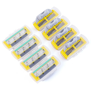 8 Cartridges Male Razor Blades 4 Blades Sharp System Razor New Design Stainless Blade No Disposable Blister Package  GF-0540