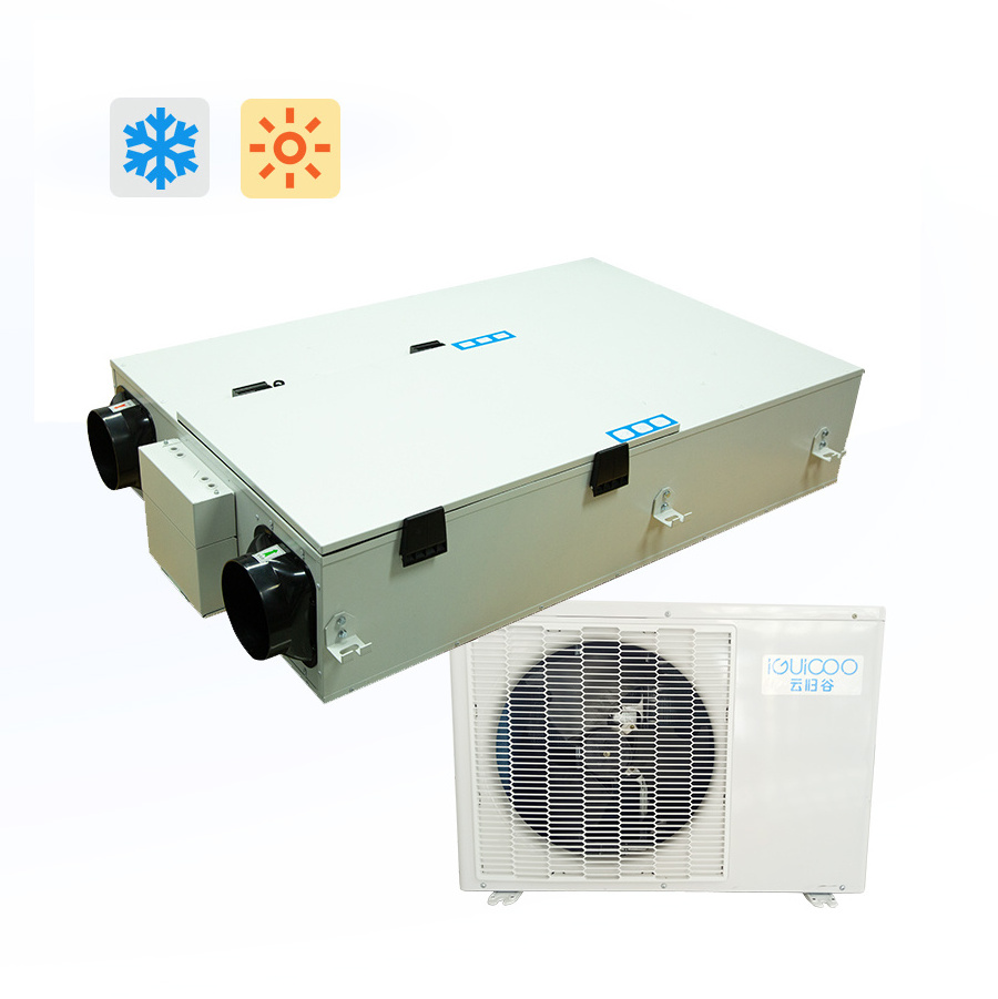 250-500 CMH Hrv Erv Energy Recovery Ventilator with heating or cooling ventilation recuperator Wifi Controller