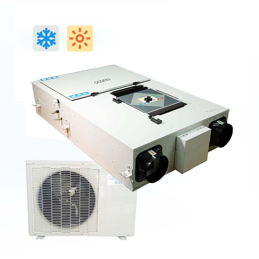 250-500 CMH Hrv Erv Energy Recovery Ventilator with heating or cooling ventilation recuperator Wifi Controller