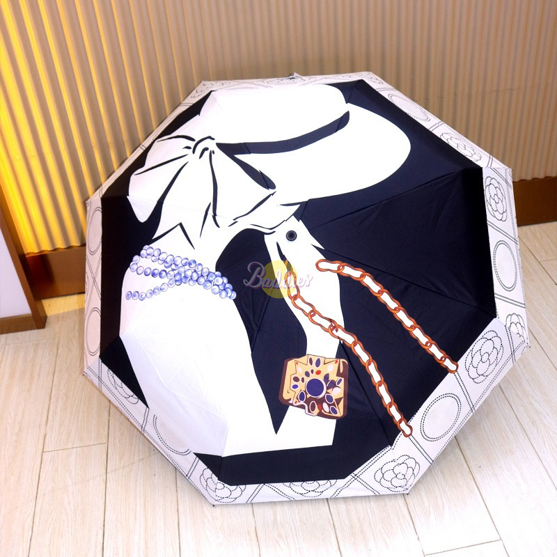 Best Luxurious Logo Beach Umbrella Creative Men's Stylish Designer Umbrella Handcrafted Outdoor Rain Folding Umbrella