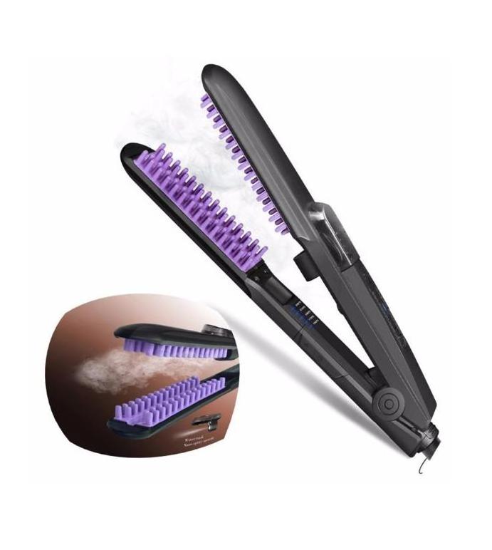 Salon home use steam hair treatment electric steampod hair straightener comb brush