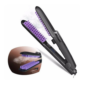 Salon home use steam hair treatment electric steampod hair straightener comb brush