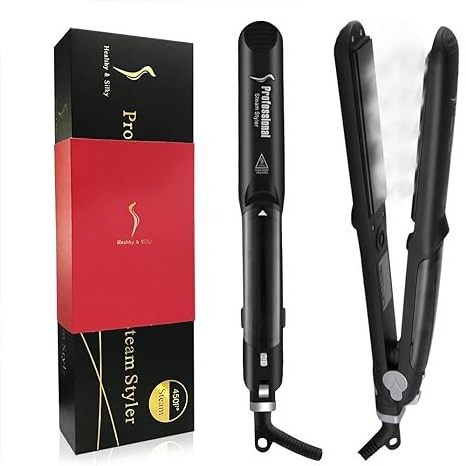 Steam Straightener for Hair Professional Steam Flat Iron Salon Ceramic Tourmaline Vapor Steam Ionic Straightening Iron 2 in 1