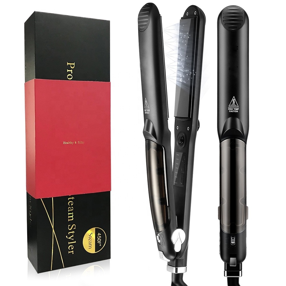 Professional Digital LED Display Steampod Hair Straightener Steam Flat Iron Hair Straightener