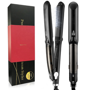 Professional Digital LED Display Steampod Hair Straightener Steam Flat Iron Hair Straightener