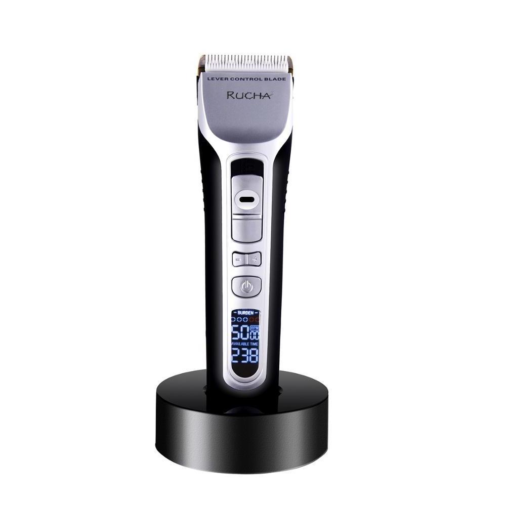 LCD Display Rechargeable Cordless Battery Hair Clipper with 5 Attachments Electric LCD Screen tijeras barber