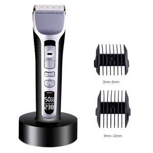 LCD Display Rechargeable Cordless Battery Hair Clipper with 5 Attachments Electric LCD Screen tijeras barber