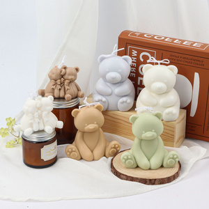 OEM Luxury mold design Perfume Bottle Cross Arch Cute Bear Mould Silicone Resin Candle Mold