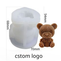 OEM Luxury mold design Perfume Bottle Cross Arch Cute Bear Mould Silicone Resin Candle Mold