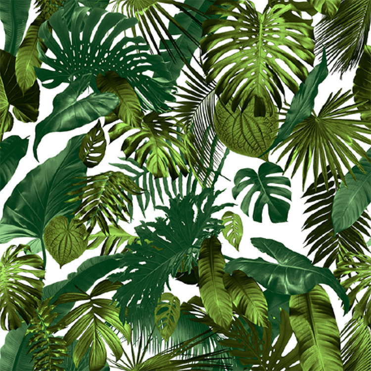 Immersive tropical rainforest broadleaf forest golden leaves PVC wallpaper ihave wall paper