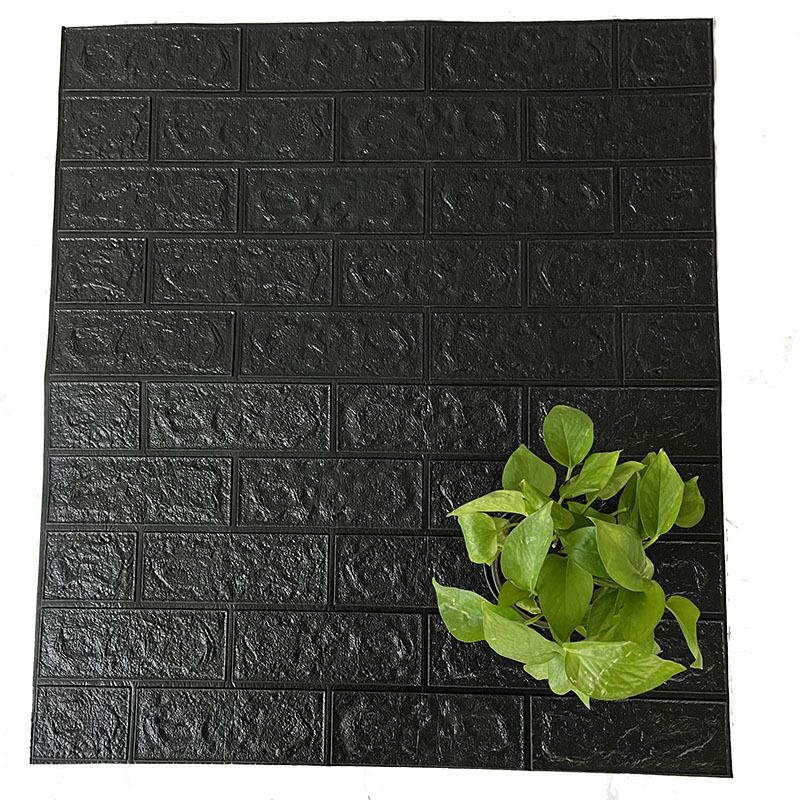 black Self Adhesive Waterproof Brick PE Wallpaper 3D Wall Sticker Living Room Wallpaper Bedroom TV Background Decorative Sticker