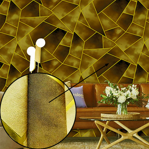 Abstract geometric pattern gradient color wallpaper gold line irregular lattice wallpaper